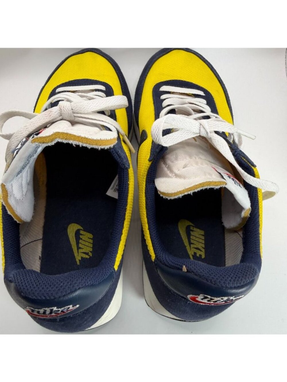 Nike Daybreak Retro Shoes Yellow & Navy US 10.5 Mesh & Suede Mens Sneakers - Picture 6 of 9